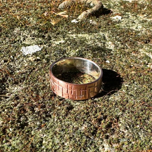 Anel Cobre e Prata Tribal