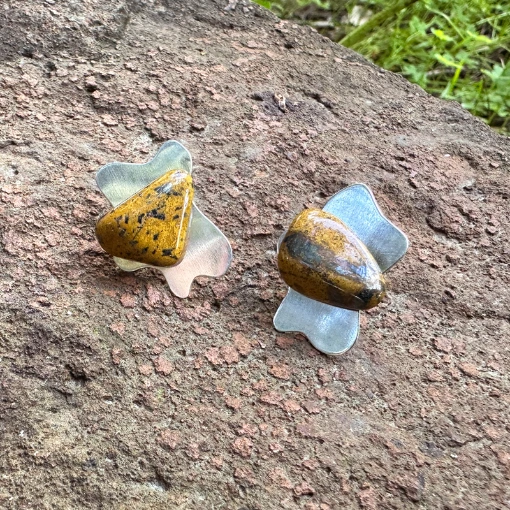 Brincos Irregulares de Jaspe